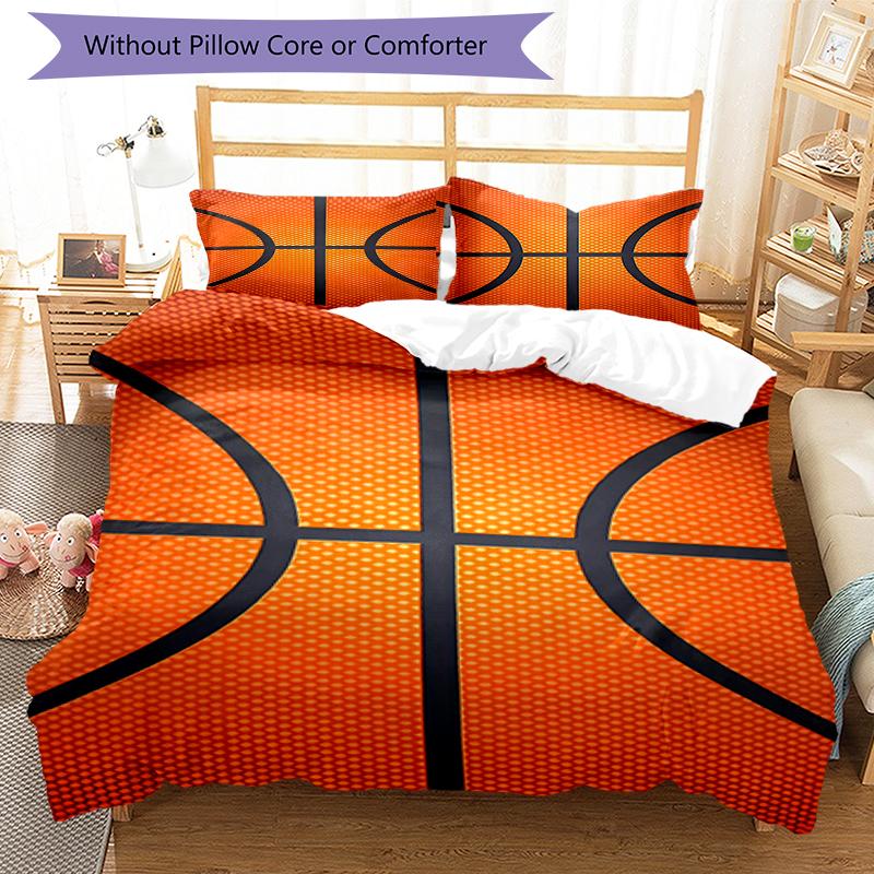 3pcs Basketball Bedding Set Duvet Cover Closure Includes 1 Duvet Cover & 2 Pillowcases, Soft and Comfortable for All Seasons.