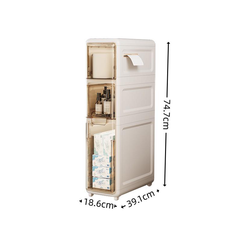 Ultra-Narrow Multi-Layer Crevice Storage Cabinet for Bathroom or Kitchen