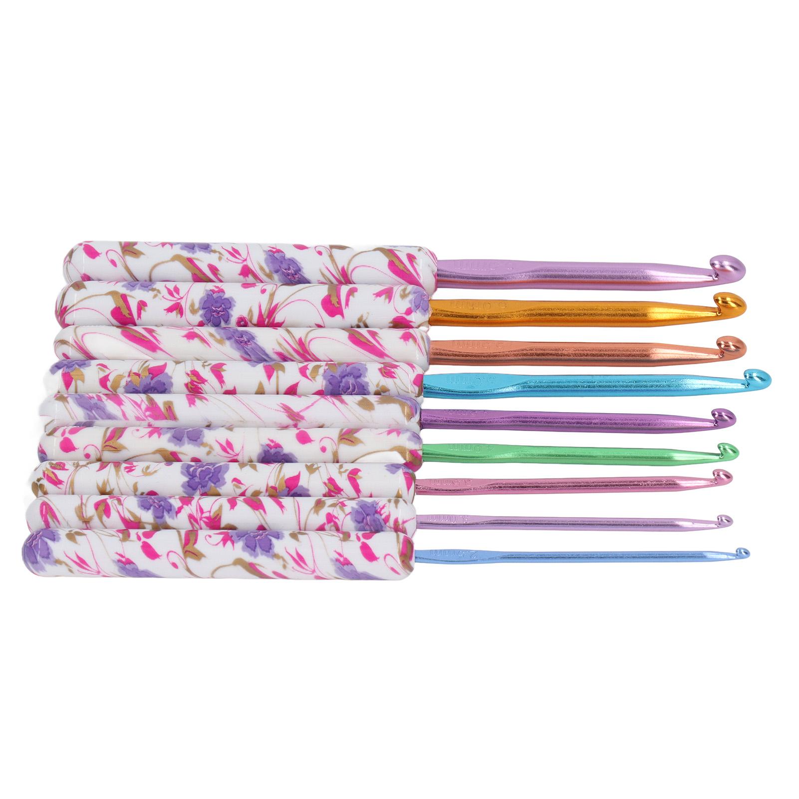 

9 шт. Крючок для вязания, плетения, вязания, пластиковая ручка, алюминиевая игла 2,5–6,5 мм для одеяла