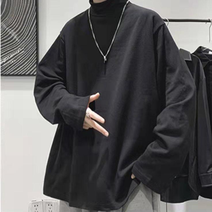 

Korean Style Men s Trendy Semi-High Neck Long-Sleeve T-Shirt with Thick German Velvet 2XL - Priority Shipping