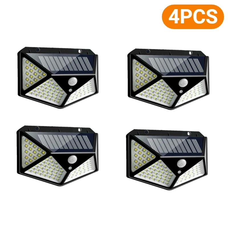 1-10Pcs 100 LED Solar Wall Lights Outdoor Solar Lamp PIR Motion Sensor Solar Powered Sunlight Street Light for Garden Light
