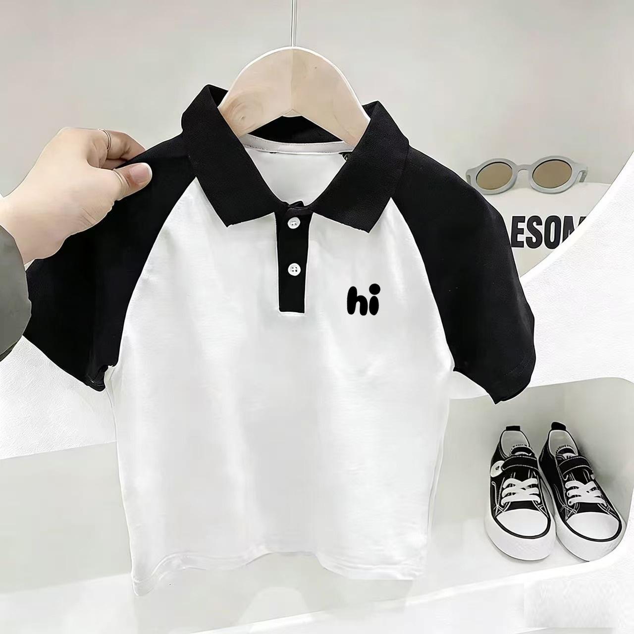 Kids Summer Cotton Short Sleeve Polo Shirt Boys Girls Fashion Casual Top 90