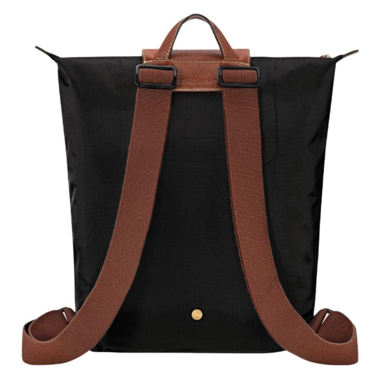 Longchamp Le Pliage Original Struktur Logo Verstellbarer Breiter Schultergurt Nylon Tragetasche Rucksack Damen Rucksack Schwarz 10284089001