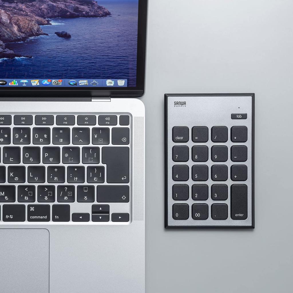 Sanwa Supply NT-MBT23BK Bluetooth Numeric Keypad for Mac