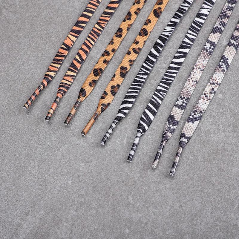 Klassische Tierpatten-Druck-Schnürsenkel, kreative Unisex-Turnschuhe, Segeltuch-Schnürsenkel, flache Leoparden-Zebra-Tiger-Schlangen-Schnürsenkel, Schnüre