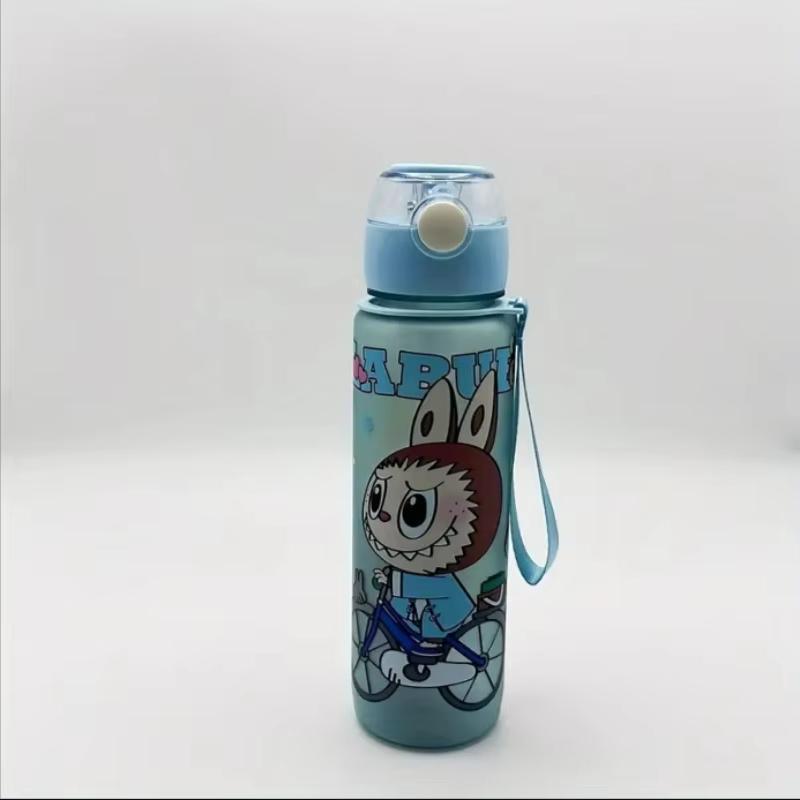 BPA-Free Visually Appealing Cartoon Water Bottle with Straw - Leak-Proof, Portable for Outdoor Sports, Fitness, Travel