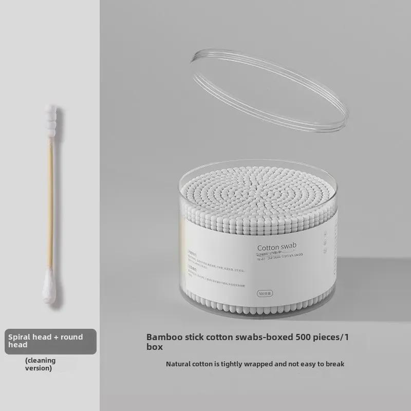 Double-Headed Cotton Swabs: Disposable, Pointed, Sanitary, for Cosmetic & Ear Cleaning, Wooden Sticks