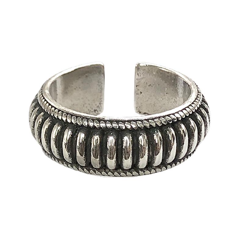 Retro Thai Silver 925 Sterling Ring - Hip Hop Punk Style, Non-fading, for Female Singers