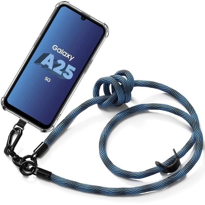 Coque - BOOLING - pour Samsung Galaxy A25 5G - Silicone Transparent - Protection Antichoc - Bandoulière Amovible