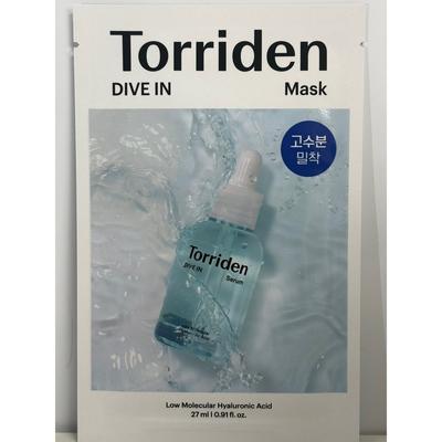 Maschera Torridon Dive-in Acido Ialuronico a Basso Peso Molecolare 27ml, 6 confezioni, 3 pezzi