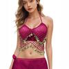 Belly Dance Costume Beads Crisp Tassel Crop Top Halter Suspenders Underwear Performance Party Tops Without Bottom For Women