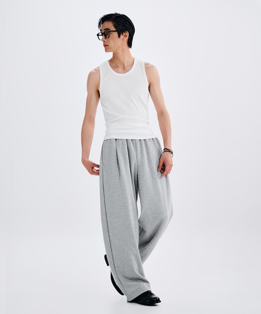 TAKEASY Dual Pocket Wide Sweatpants (Melange Grey)