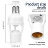 Motion Sensor Led Lamp Base E27/E26 Socket Converter AC85-265V Light Bulb Holder Adapter Switch Adjustable PIR Human Induction