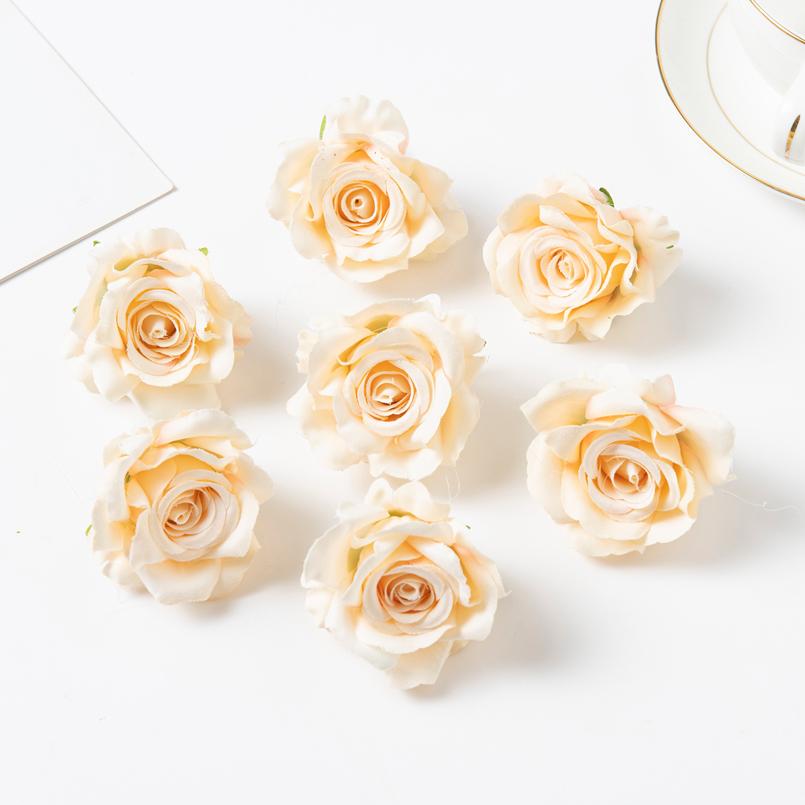 100Pcs Silk Rose Artificial Flower Hot sale Christmas Wedding Bridal Bouquet Home Outdoor Garden Diy gift box Scrapbook Material