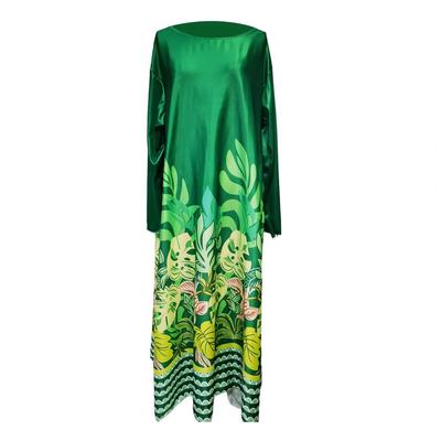 Vestido Largo Elegante Vestido Maxi con Estampado Floral con Mangas de Murciélago Dobladillo Irregular para Mujeres para Fiestas Citas Ocasiones Especiales Suelto