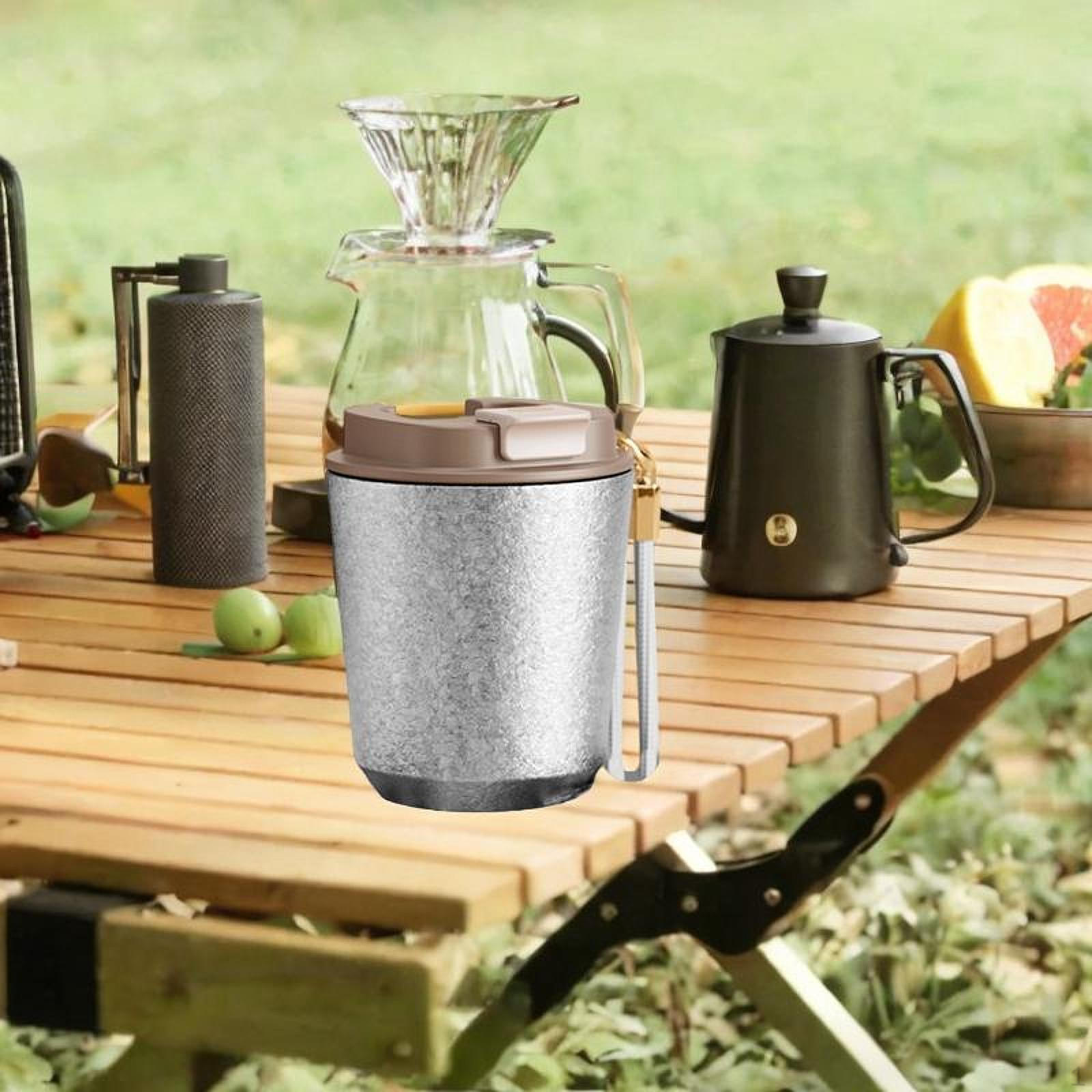 

Титановая термокружка для кофе с веревкой, двухслойная бутылка для воды 280ml