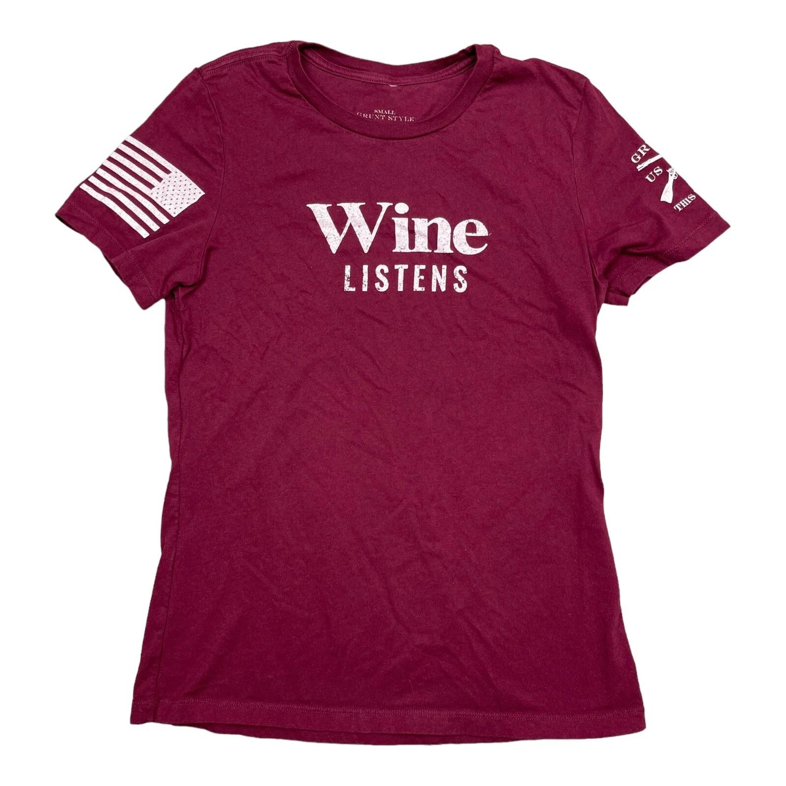 

Grunt Style Men’s Shirt Small Wine Listens Red L