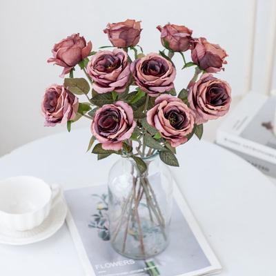 1/3pcs Artificial Flower Silk Rose Valentine's Day Wedding Bridal Bouquet Home Room Outdoor Garden Arch Wreath DIY Gift Decora