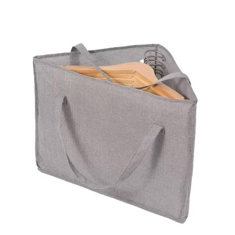 

New Fabric Hanger Triangle Storage Bag Wardrobe Clothes Rack Organizer with Handle Foldable Hanging Clothes Hanger Storage Bag серый