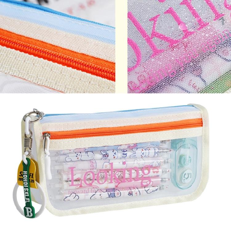 Clear Pencil Case Large Capacity Pen Bag Double Layered Pen Organizers Travel Makeup Pouches for Student Women Adult