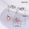 BELLA BOX Fashion Luxury Women Dangle Earrings Inlay Pink/White CZ Temperament Lady Earrings For Wedding Party Silver Color Jewelry