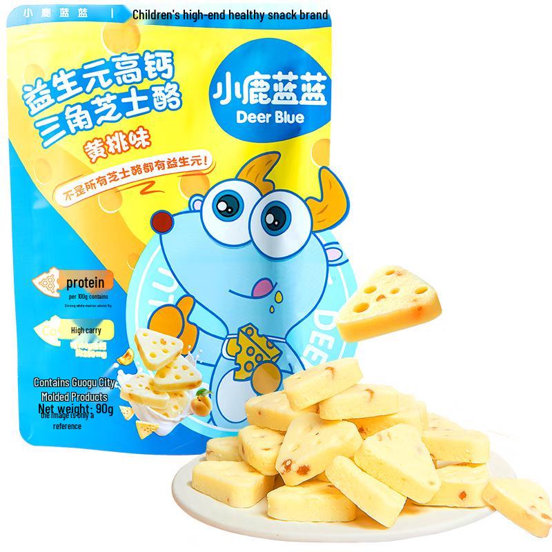 Little Deer Blue Blue Prebiotic High Calcium Peach Cheese Triangles