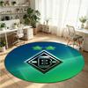 Borussia Mönchengladbach Printed Round Crystal Velvet Rug Soft Non Slip Floor Carpet For Bedroom Holiday Gift