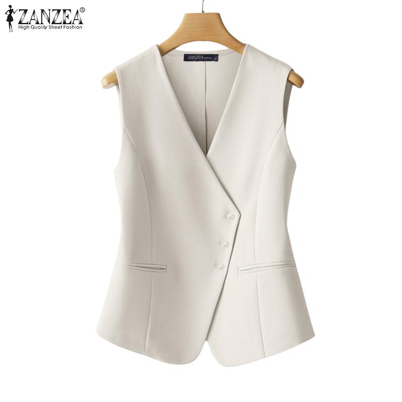 ZANZEA Tops Chaleco Casual de Mujer con Cuello en V Suelto sin Mangas