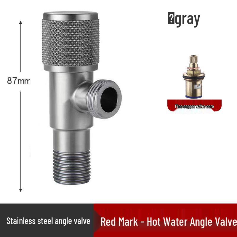 Gun Grey Stainless Steel Three-Way Toilet Water Heater Valve