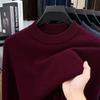 Men 100% Pure Wool Half Turtleneck Sweater, Warm Solid Knit Jumper for Autumn Winter Daily Wear