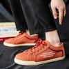 Fashion 2025 Spring New Style Men's Low Top Flat Shoes Thick Soled Height Increasing Casual Shoes Lightweight Non slip Lace Up Sneakers