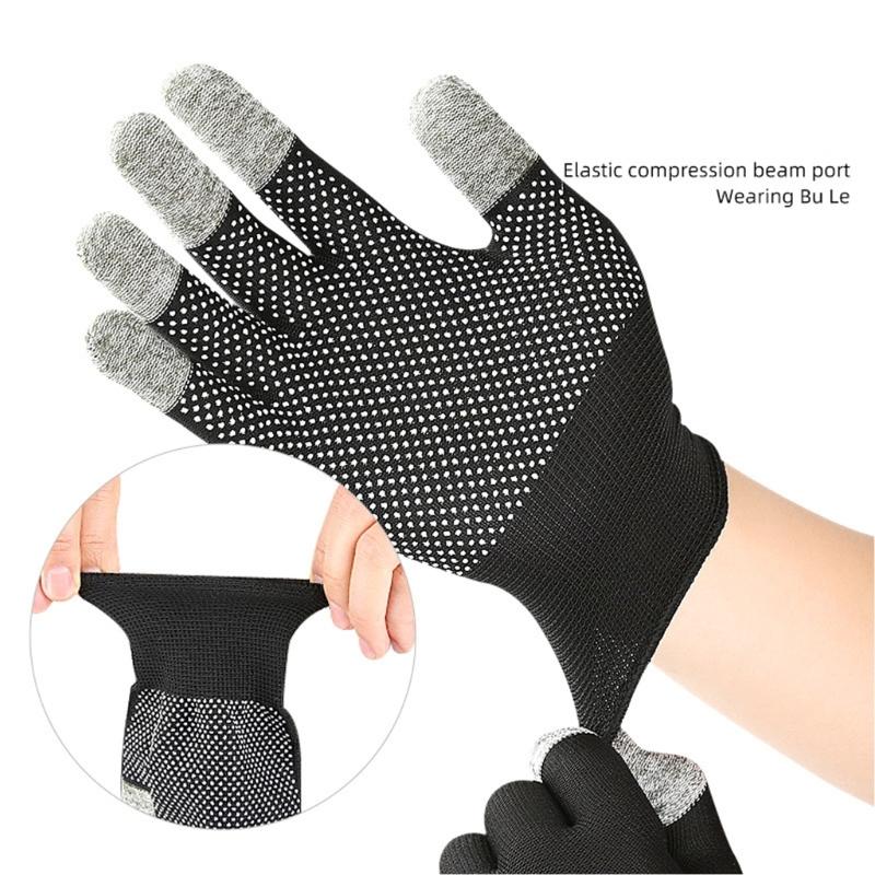 1 Pair Five Finger Touchscreens Gloves With Extended Cuffs And Nonslip Palms For Winter Outdoor Activity