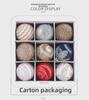 8cm 3D Silk Thread Christmas Ornaments - Set of 9 Foam Balls
