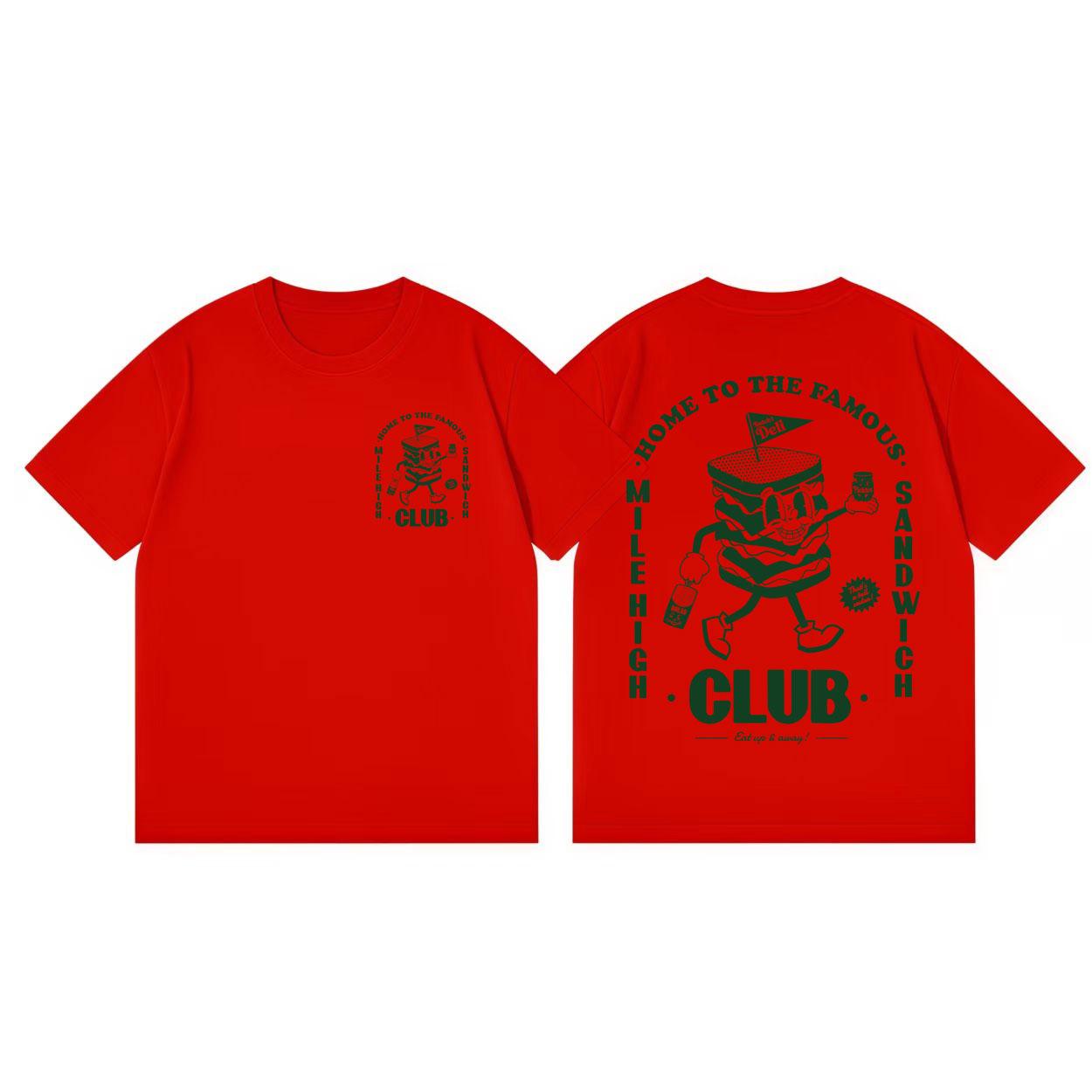 Mile High Sandwich Club Graphic T Shirts Men Women Fashion Vintage Short Sleeve Tshirts High Quality Cotton Oversized Tshirt S