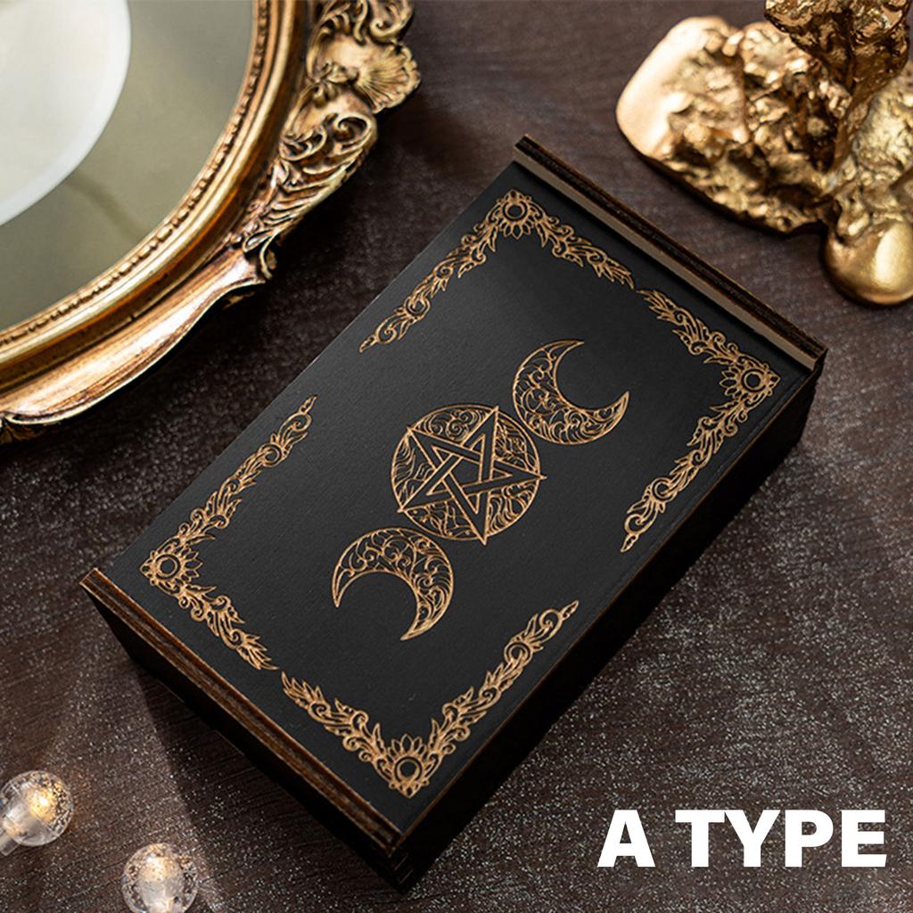 Wood Rectangle Organizers Box Playings Card Storage Case Money Coin Carry Box Candy Key Case Business Tarots Storage Can