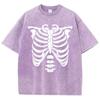 Skull Bone Pattern Design Print Tee Shirt Cotton Soft T Shirt Originality Breathable T-Shirts Art Fashion Short Sleeved