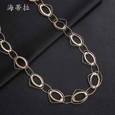 New Gold Irregular Ring Multi-layer Necklace, Personalized Fashion Versatile Femininity Sweater Chain