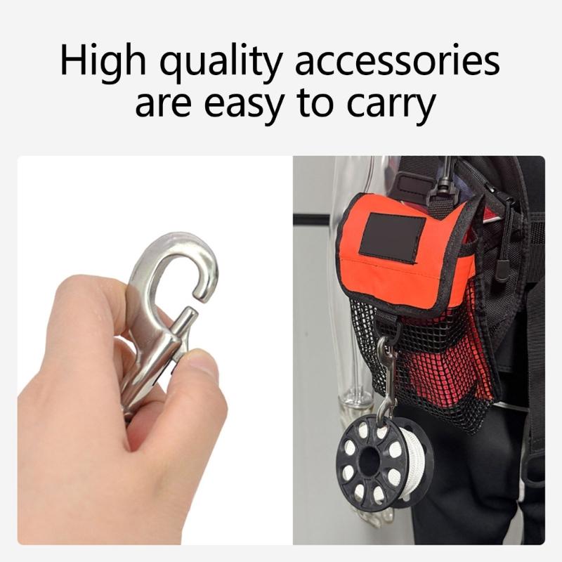 Multipurpose Scubas Diving Reel Compacts Diving Line Spool With High Visibilities Nylon Cord For Underwater Navigations