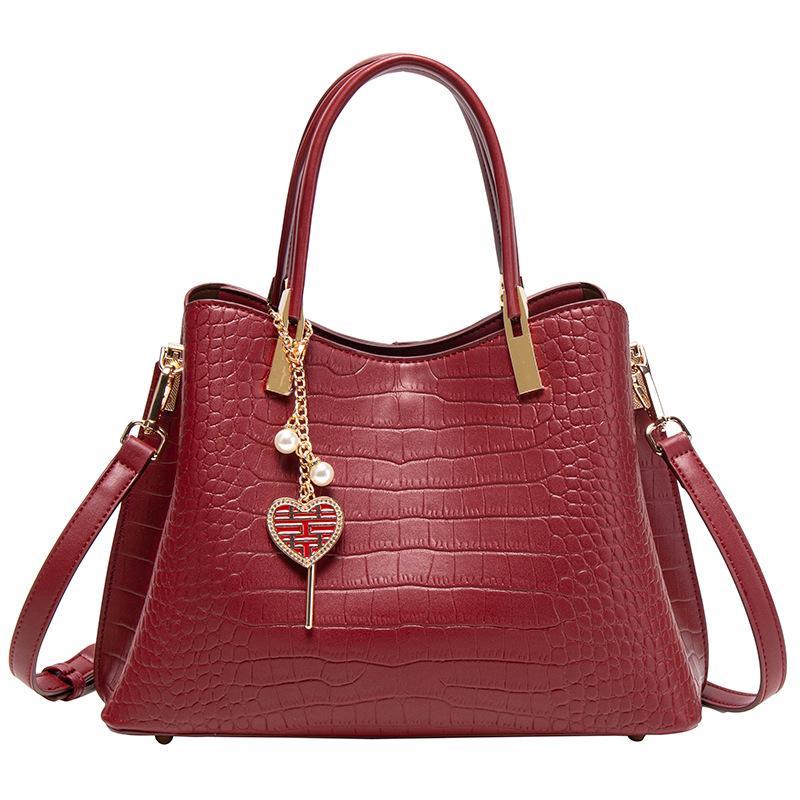 Mom Bag Wedding Middle-aged Bag Atmospheric Mother-in-law Wedding Bag Red Handbag Premium Wedding Bag Gift Women's Bag