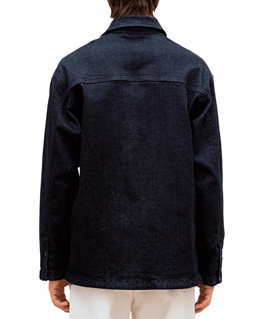 LAB101 Semi-Overfit Normal Wash Denim Shacket (Dark Blue)