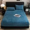 Winter Warm Plush Fitted Sheet Elastic Mattress Cover Fluffy Velvet Fleece Bed Linen Couple Thermal Double Bed King Size