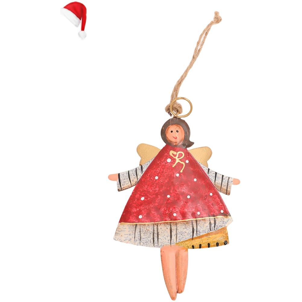 Holiday Decoration Festive Iron Pendant Hanging Ornament For Tree Angel Ornament Versatile Decoration Colorful Detail