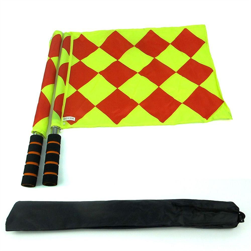 2×Deluxe Referee Flags Set Football Rugby Hockey Training Referee Flags