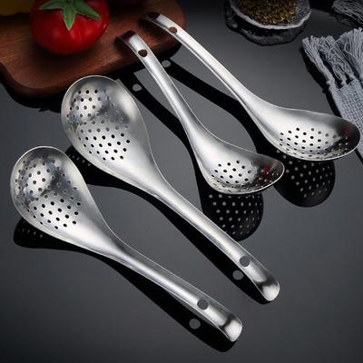 Stainless Steel Kitchen Spoon With Holes Cuisine Caviar Builder Roe Sauce Strainer Spoon Durable Kitchen Cooking Gadgets
