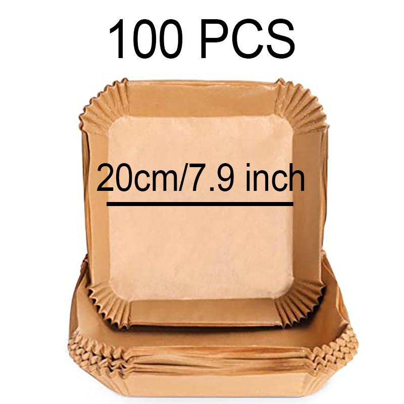 Large Air Fryer Disposable Paper Liner 23cm Non-stick Airfryer Parchment Special Baking Paper for 3-10QT Cooking/Steaming Basket