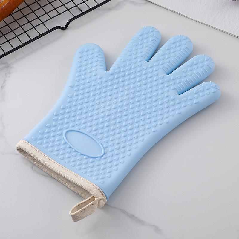 Guanti da forno in silicone con presa antiscivolo per la sicurezza in cucina, per cucinare e cuocere