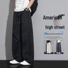 FARUISHI Men's High Street Side Stripe Wide-Leg Casual Pants