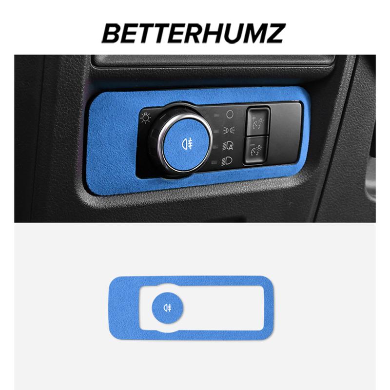 Made of Alcantara Betterhumz For Ford F-150 SVT Raptor -2025 Car Headlight Lamp Switch Trim Sticker Car Interior Accessories