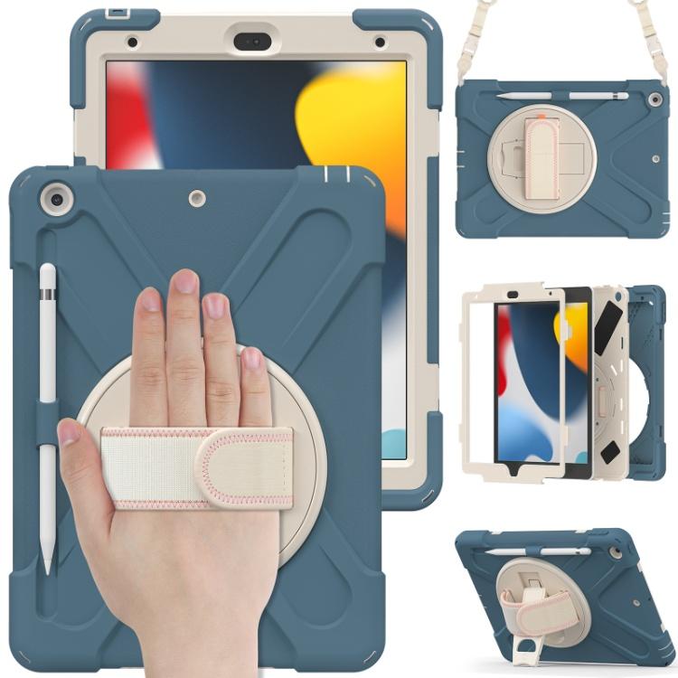 Custom 3-in-1 Protective Tablet Case for iPad 9th 8th 10.2 Inch Shockproof with Wrist Strap and Pencil Holder