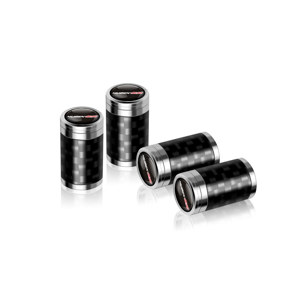 4Pcs Metal Carbon Fiber Car Wheel Tires Valve Caps Emblem Cover For Honda Civic Accord Prelude Mugen City Pilot Auto valve cap